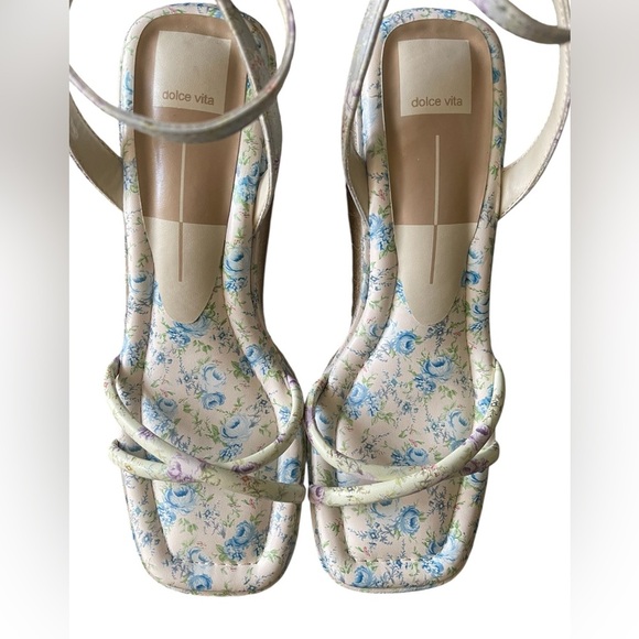 Dolce Vita , Elvia Purple Floral Ankle Strap Platform Espadrille Wedges - Picture 5 of 8